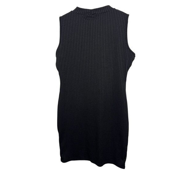 Pretty Little Thing Womens 10 Black Ribbed Knit Bodycon Mini Dress - Picture 7 of 12